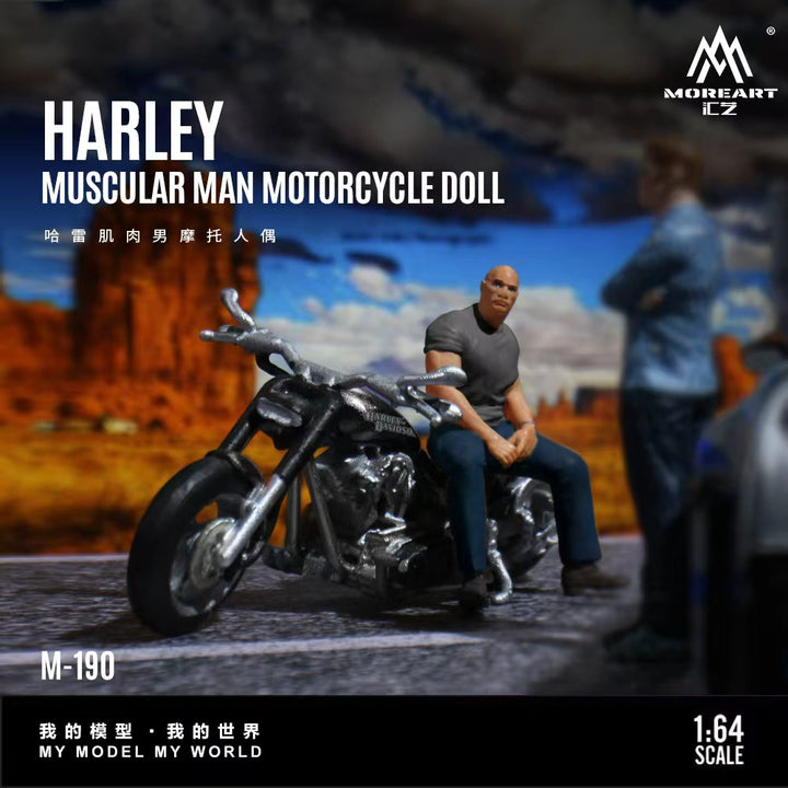 [Preorder] MoreArt 1:64 HARLEY MUSCULAR MAN MOTORCYCLE DOLL MO222190