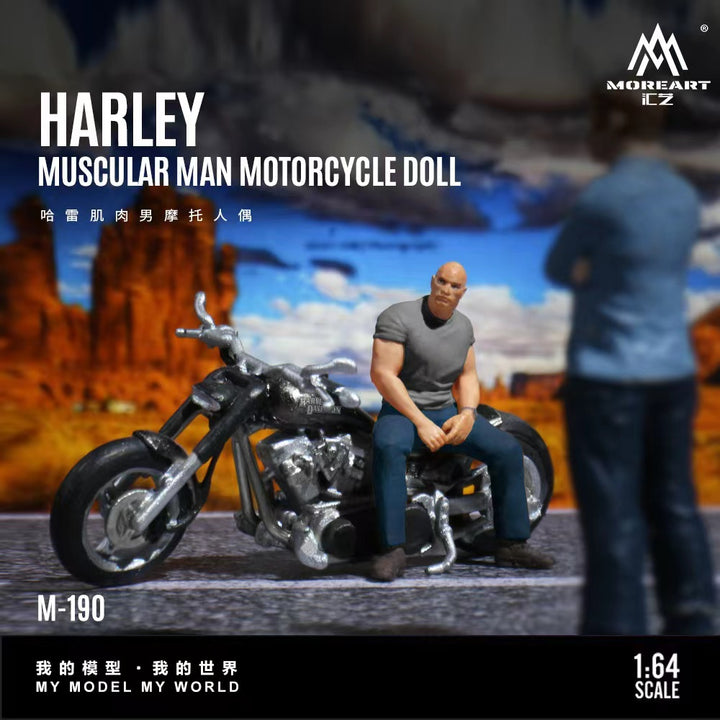 [Preorder] MoreArt 1:64 HARLEY MUSCULAR MAN MOTORCYCLE DOLL MO222190