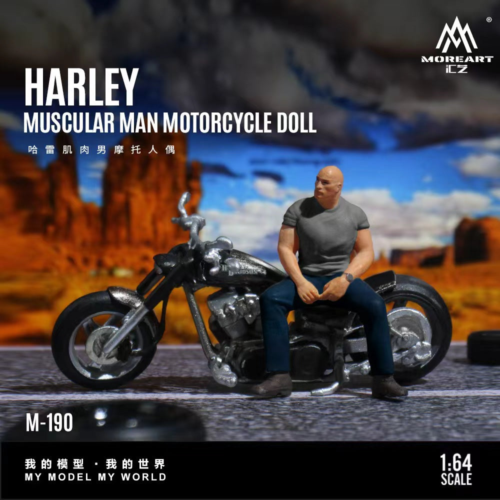 [Preorder] MoreArt 1:64 HARLEY MUSCULAR MAN MOTORCYCLE DOLL MO222190