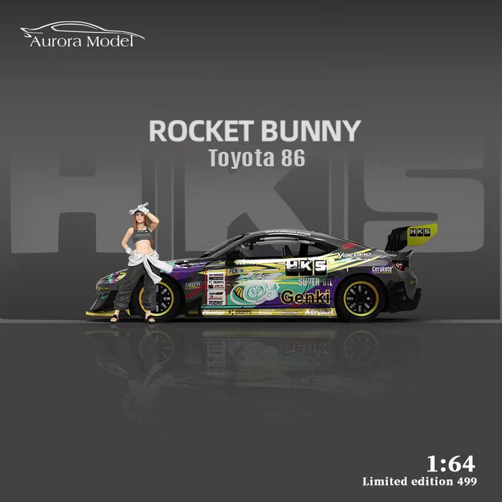 [Preorder] Aurora Model 1:64 Toyota Rocket Bunny GR 86 HKS (2 Variants)