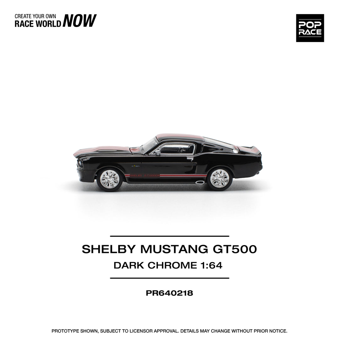 [Preorder] POPRACE 1:64 SHELBY MUSTANG GT500 DARK CHROME PR640218