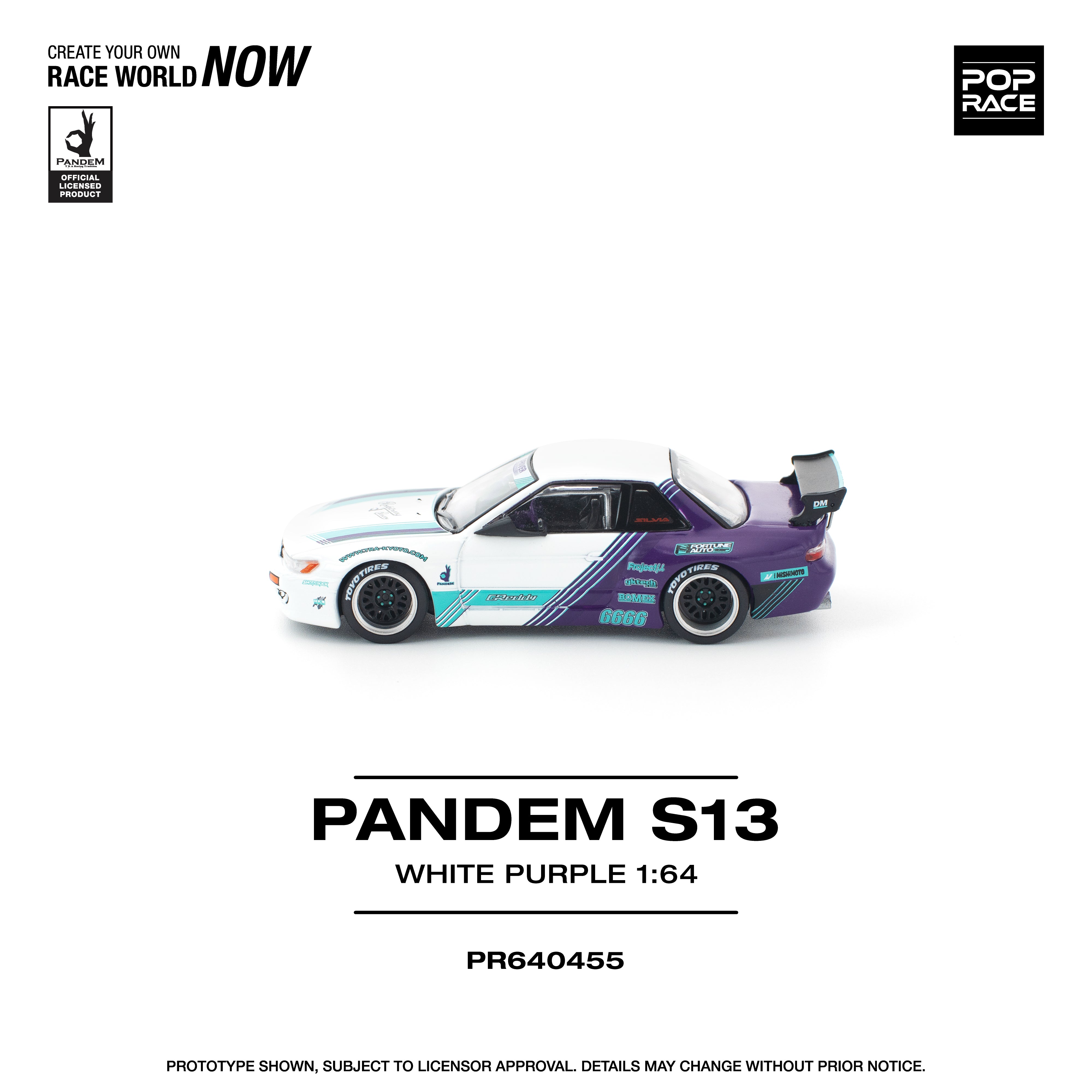 Preorder] POPRACE 1:64 PANDEM S13 WHITE PURPLE PR640455 – Horizon