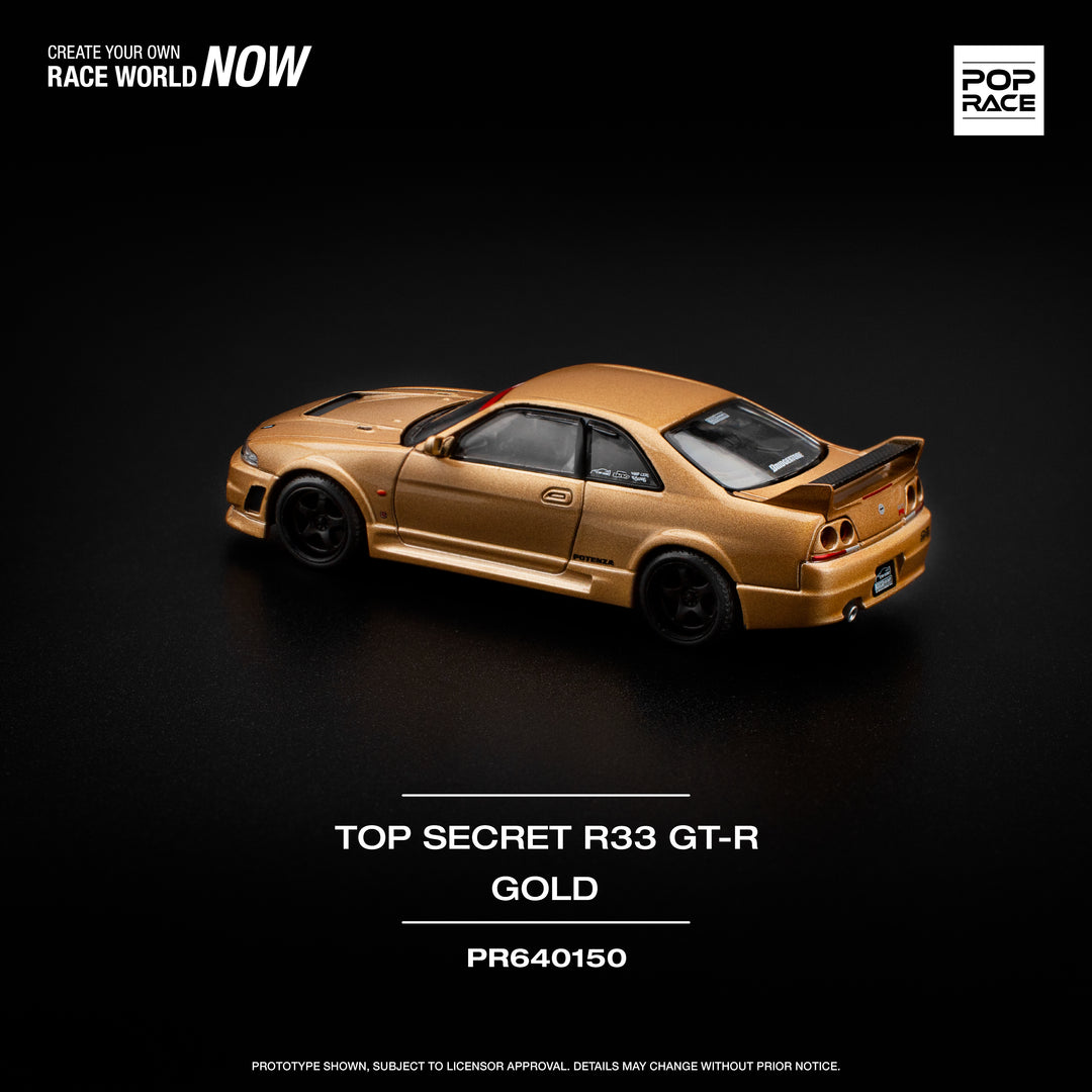 [Preorder] POPRACE 1:64 TOP SECRET GT-R R33 - GOLD