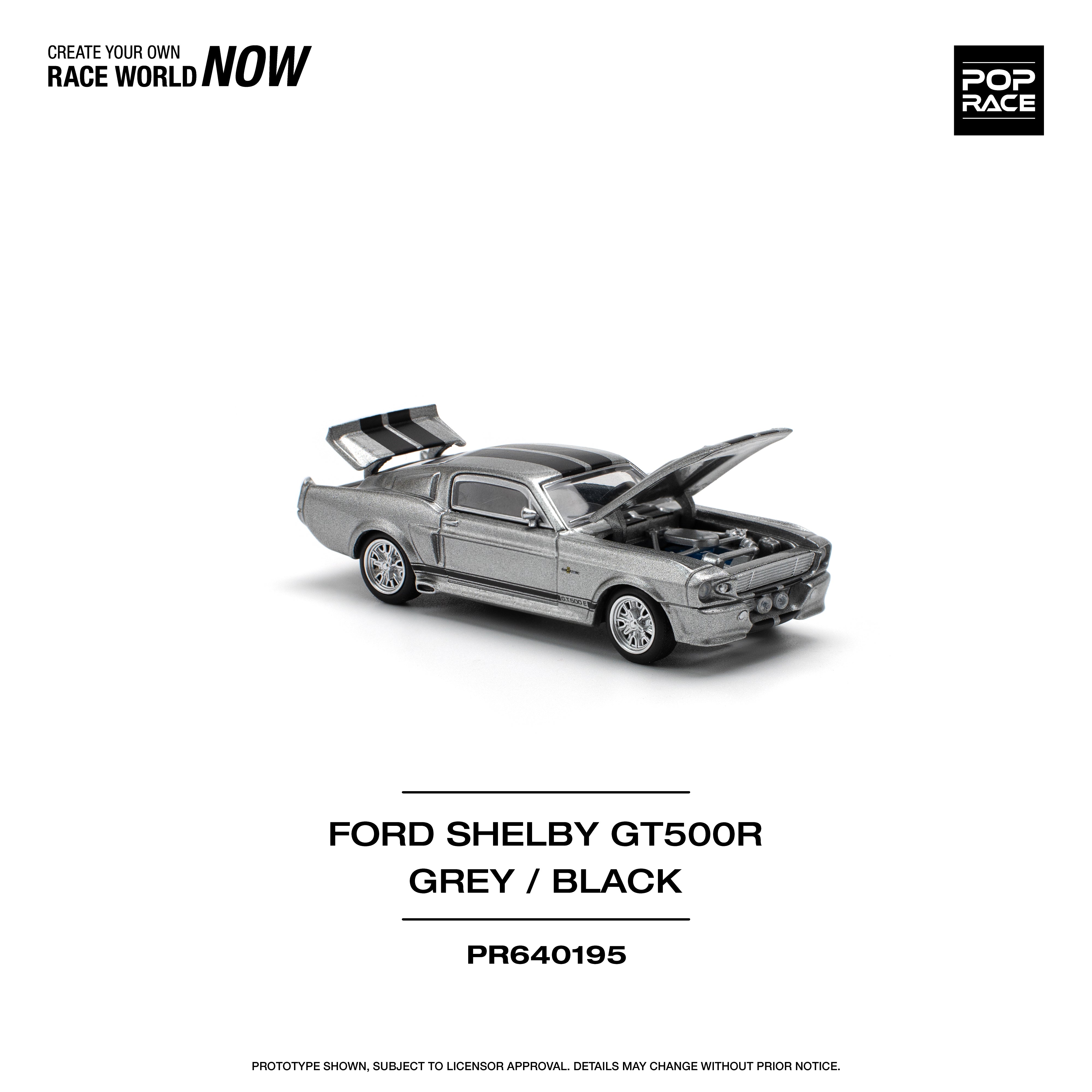 POPRACE 1:64 1967 SHELBY MUSTANG GT500 GREY/BLACK PR640195