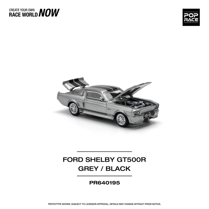 [Preorder] POPRACE 1:64 1967 SHELBY MUSTANG GT500 GREY/BLACK