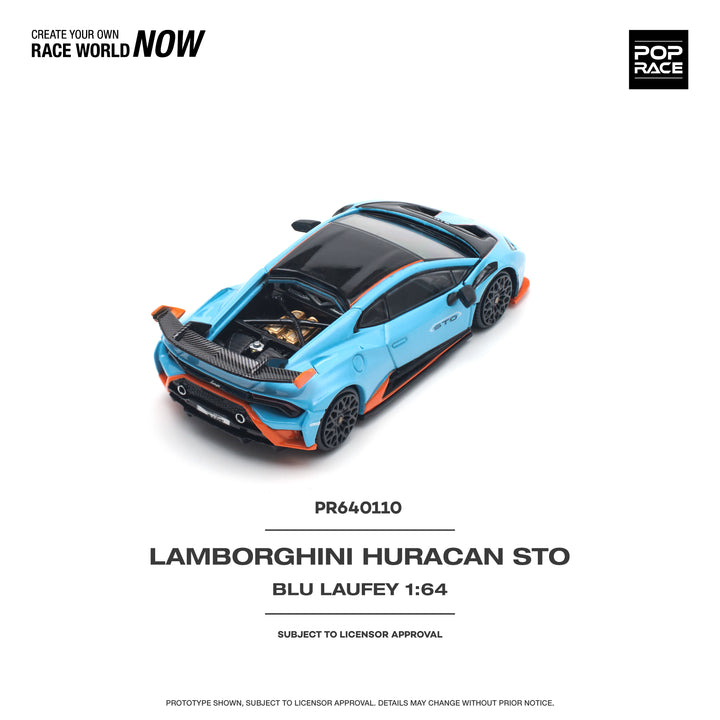 [Preorder] POPRACE 1:64 LAMBORGHINI HURACÁN STO BLU LAUFEY/ARANCIO XANTO