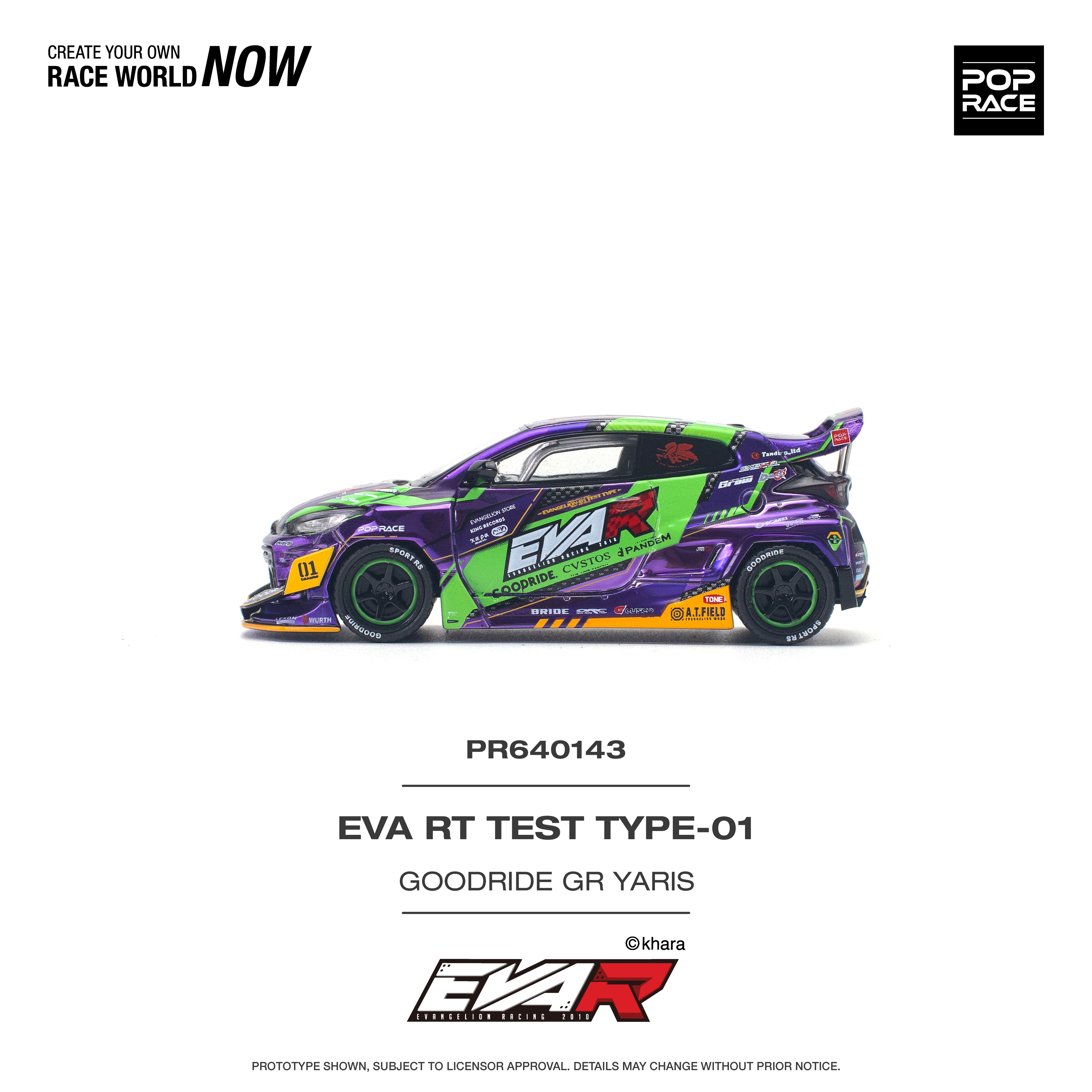POPRACE 1:64 TOYOTA EVA RT TEST TYPE-01 GOODRIDE GR YARIS PR640143