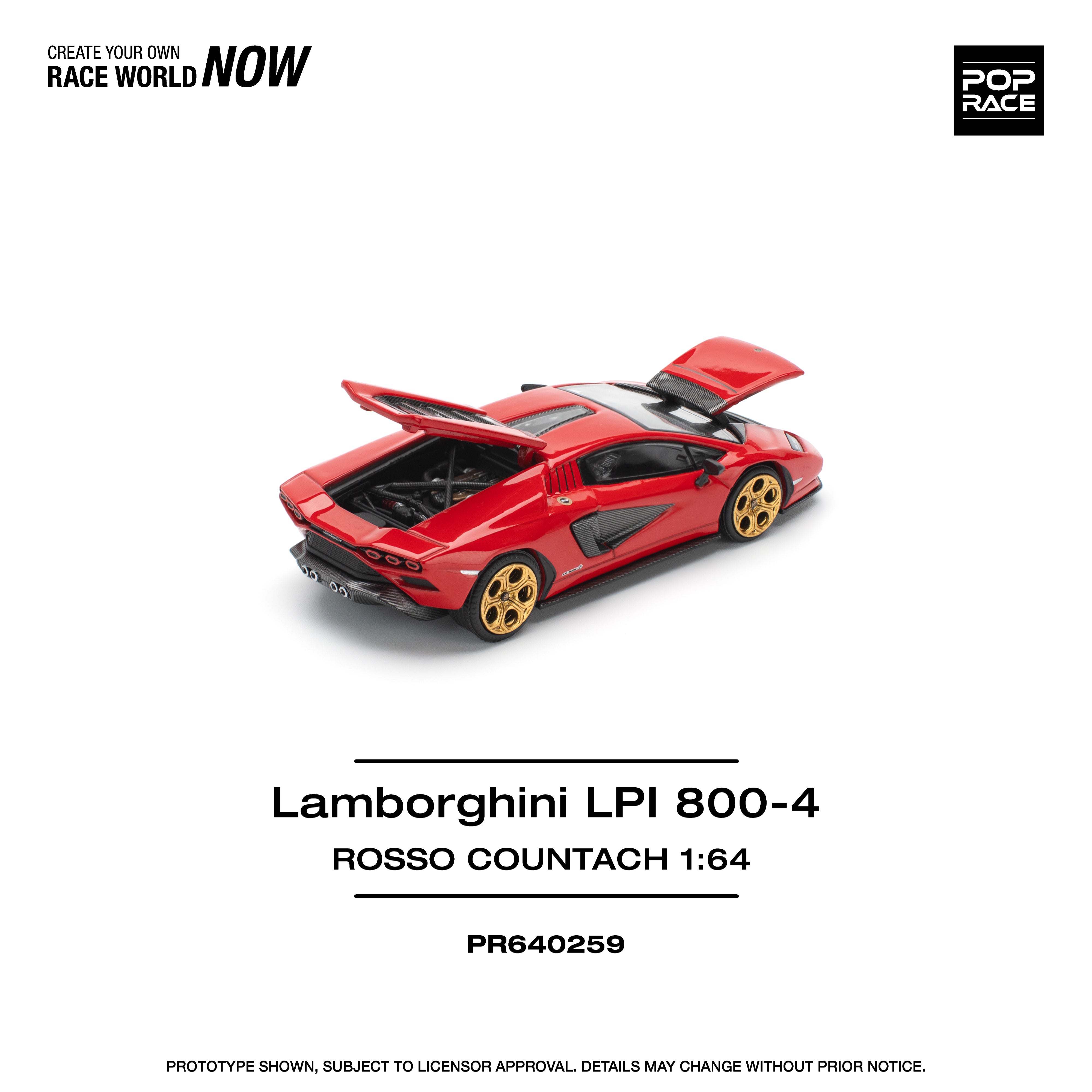 Preorder] POPRACE 1:64 Lamborghini Countach LPI:800 - Rosso
