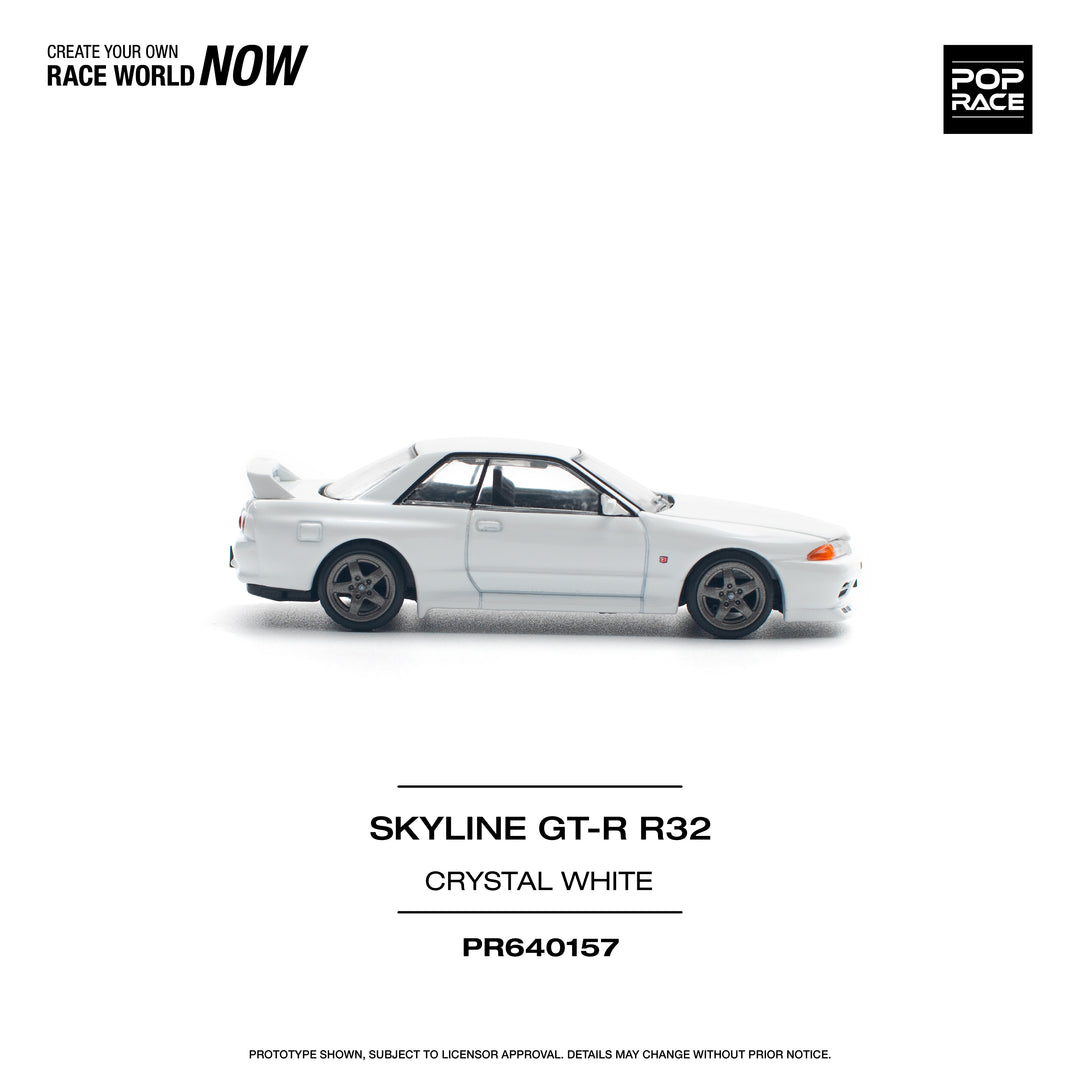 [Preorder] POPRACE 1:64 NISSAN SKYLINE GT-R R32 CRYSTAL WHITE