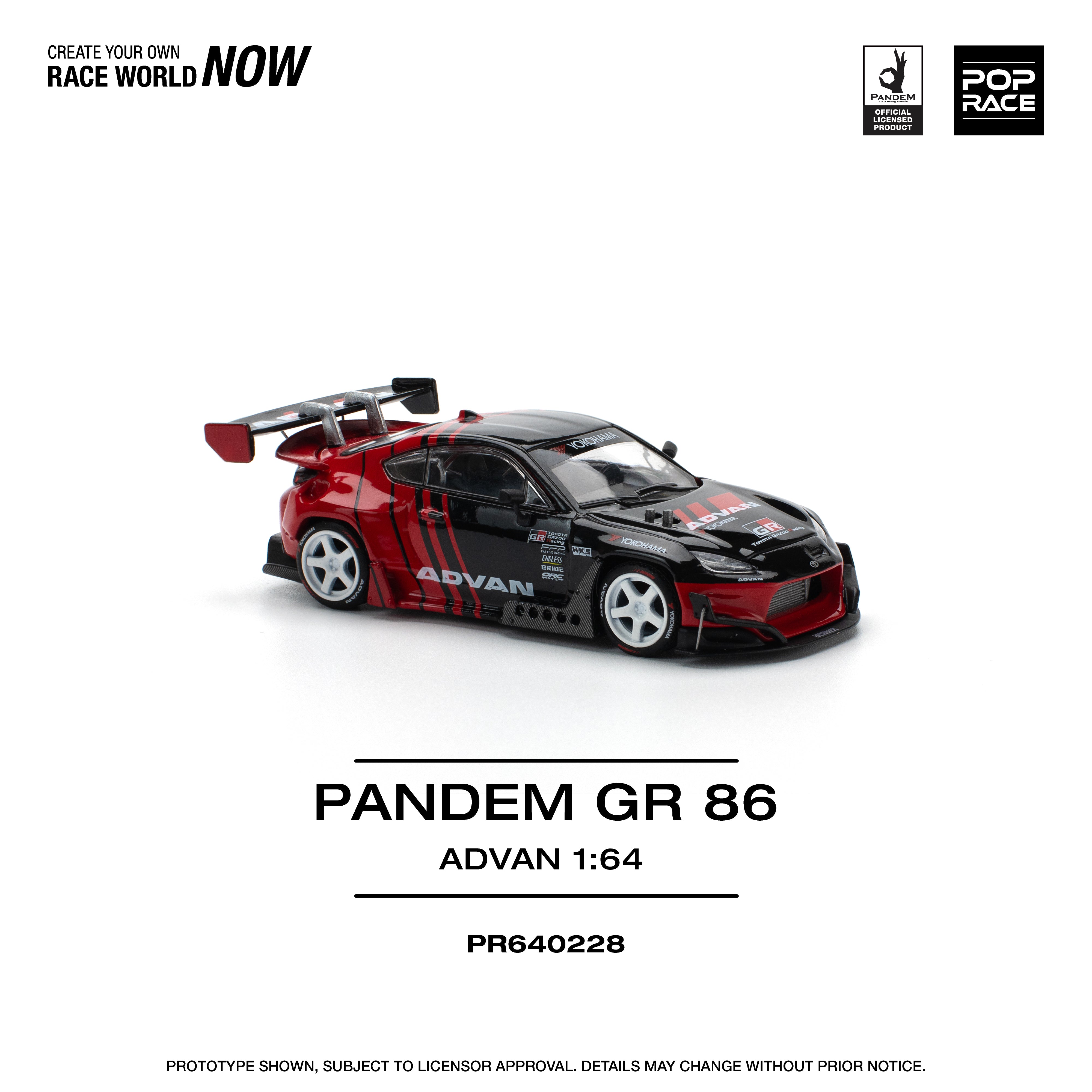 POPRACE 1:64 Pandem GR86 - Advan PR640228 – Horizon Diecast