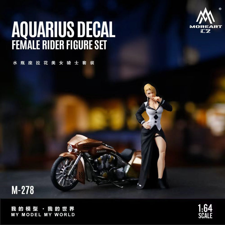 [Preorder] MoreArt 1:64 AQUARIUS DECAL FEMALE RIDER FIGURE SET MO222278