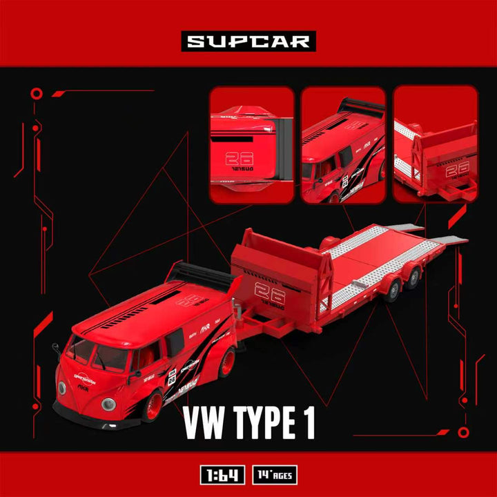[Preorder] SUPCAR 1:64 Volkswagen T1 Trailer Version SC642961-2