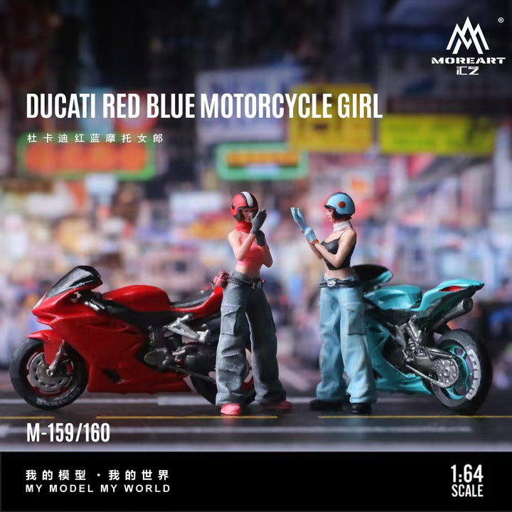 [Preorder] MoreArt 1:64 DUCATI RED BLUE MOTORCYCLE GIRL (2 Colours)