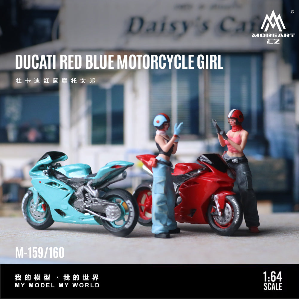 [Preorder] MoreArt 1:64 DUCATI RED BLUE MOTORCYCLE GIRL (2 Colours)