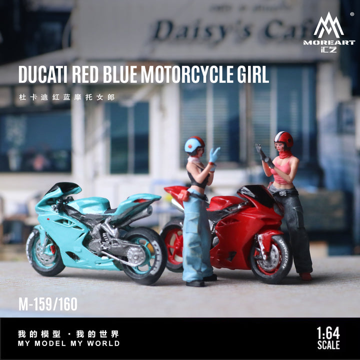 [Preorder] MoreArt 1:64 DUCATI RED BLUE MOTORCYCLE GIRL (2 Colours)