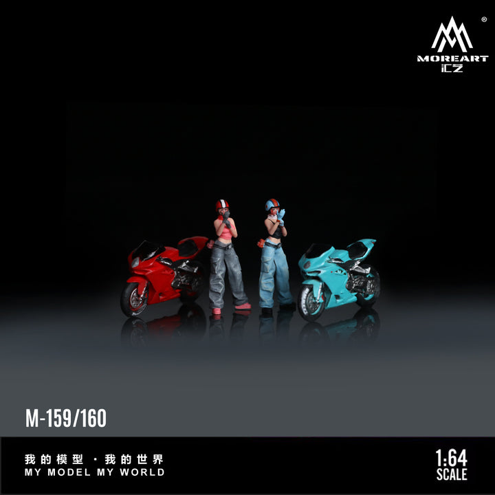 [Preorder] MoreArt 1:64 DUCATI RED BLUE MOTORCYCLE GIRL (2 Colours)
