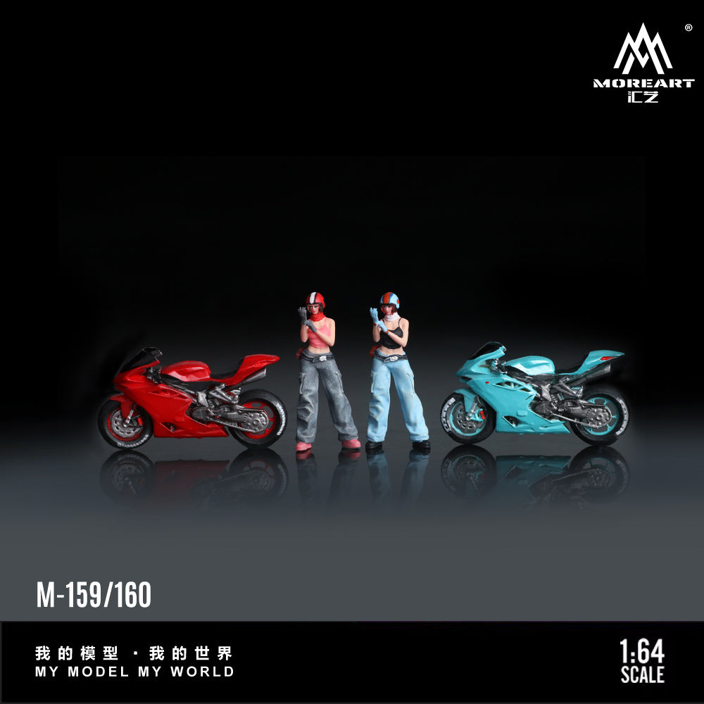 [Preorder] MoreArt 1:64 DUCATI RED BLUE MOTORCYCLE GIRL (2 Colours)