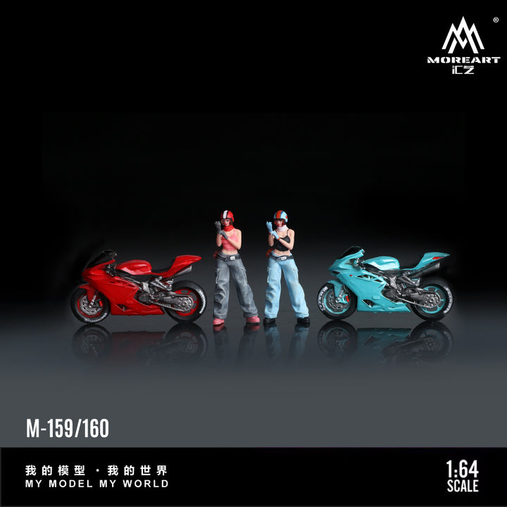 [Preorder] MoreArt 1:64 DUCATI RED BLUE MOTORCYCLE GIRL (2 Colours)