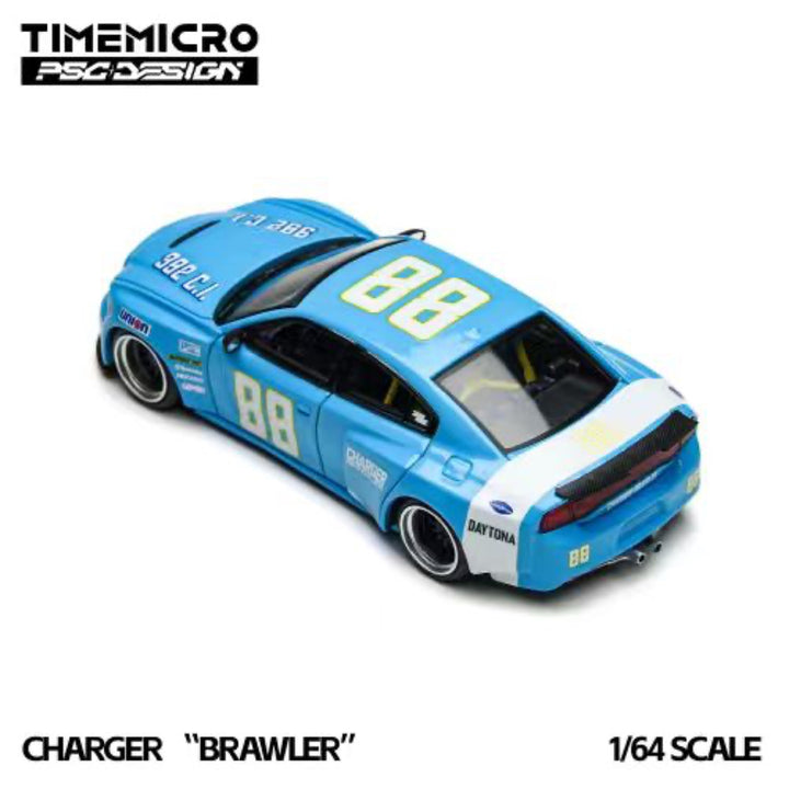 [Preorder] TimeMicro x PSC DESIGN 1:64 Dodge Charger "Brawler" Daytona Blue TM648202