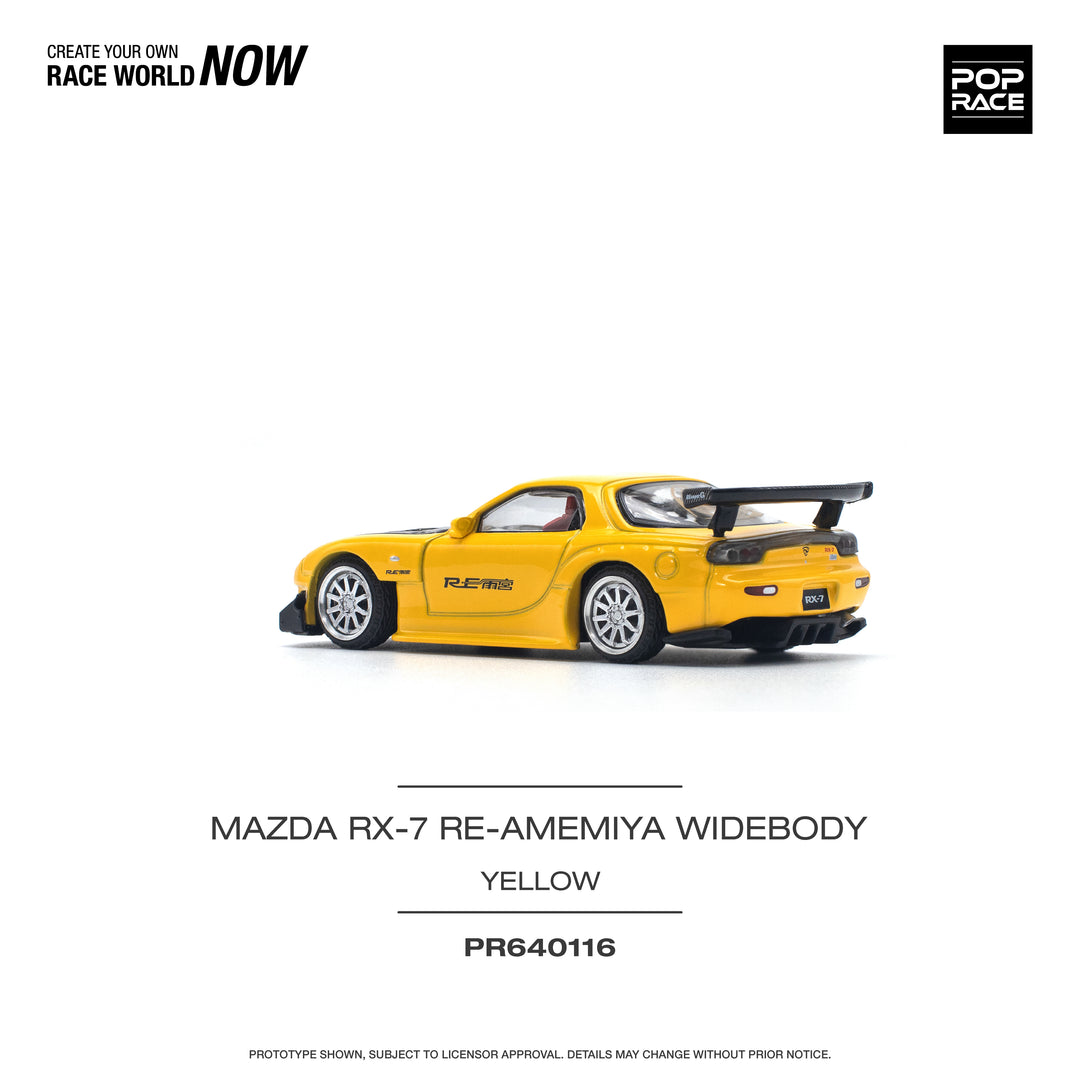 [Preorder] POPRACE 1:64 MAZDA RX-7 (FD3S) RE-AMEMIYA WIDEBODY YELLOW R640116