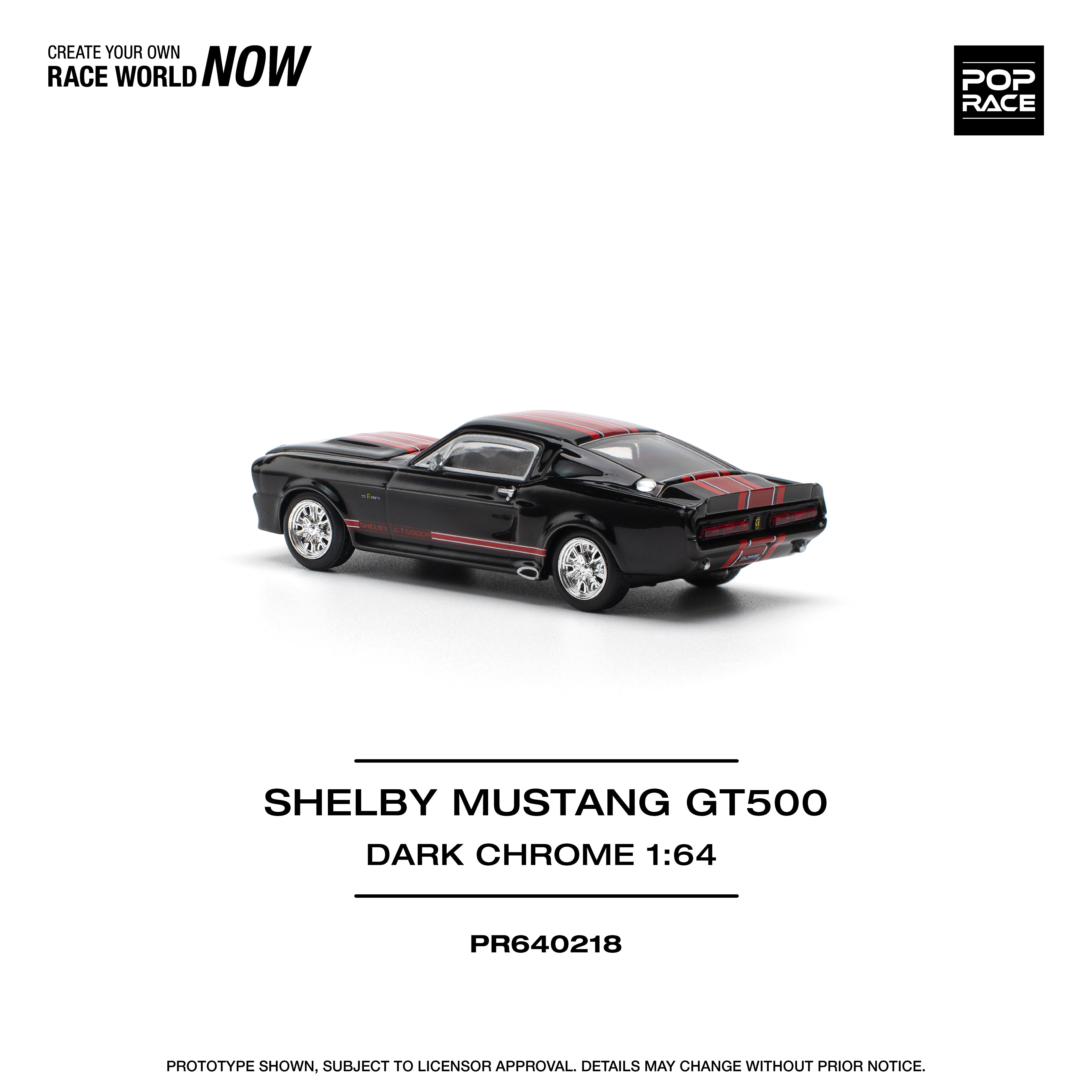 POPRACE 1:64 SHELBY MUSTANG GT500 DARK CHROME PR640218 – Horizon