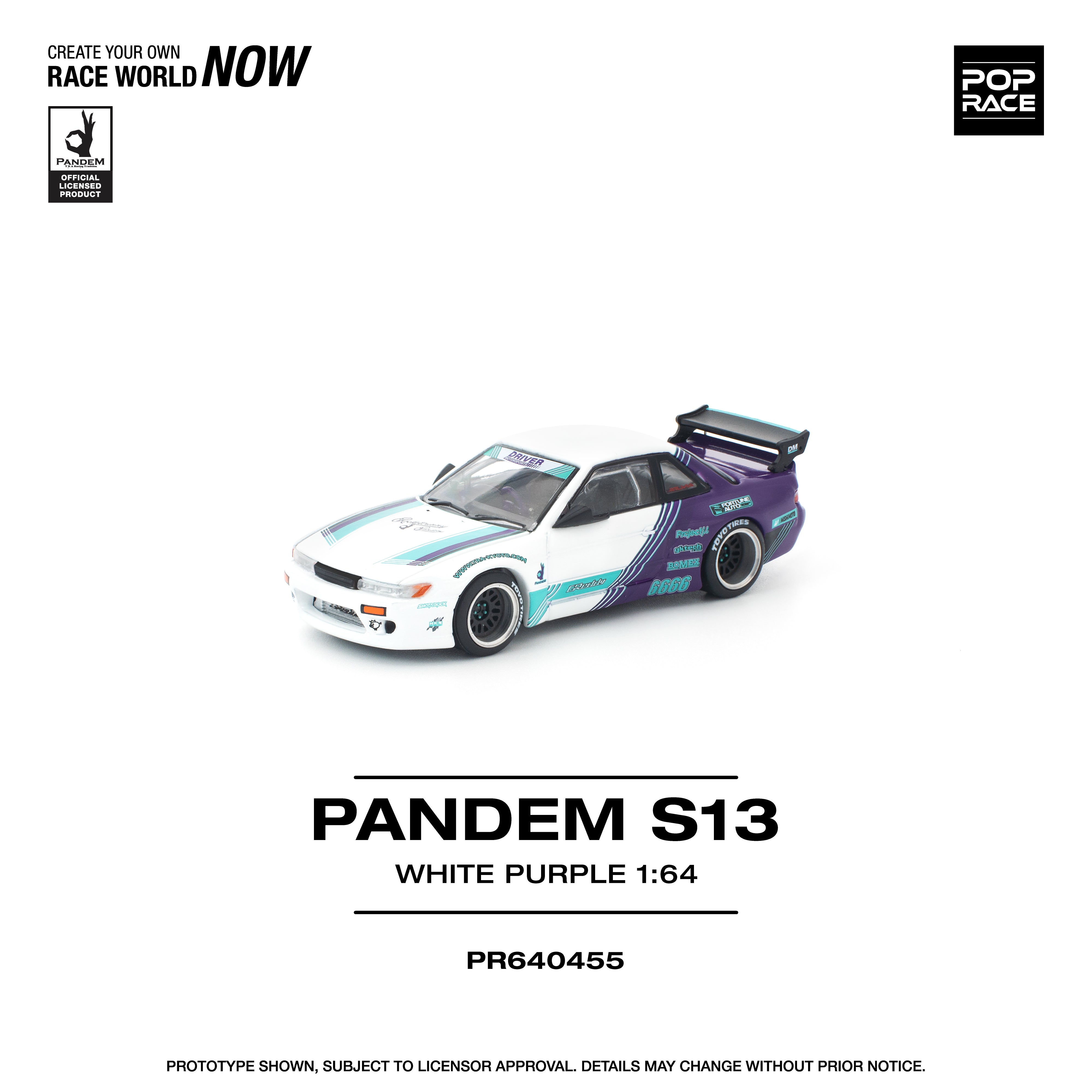 Preorder] POPRACE 1:64 PANDEM S13 WHITE PURPLE PR640455 – Horizon