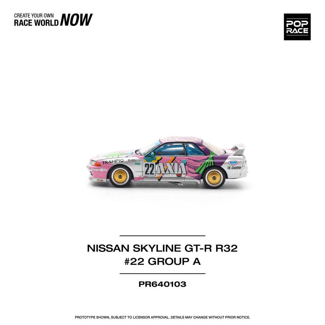 [Preorder] POPRACE 1:64 NISSAN SKYLINE GT-R R32 #22 AXIA GROUP A