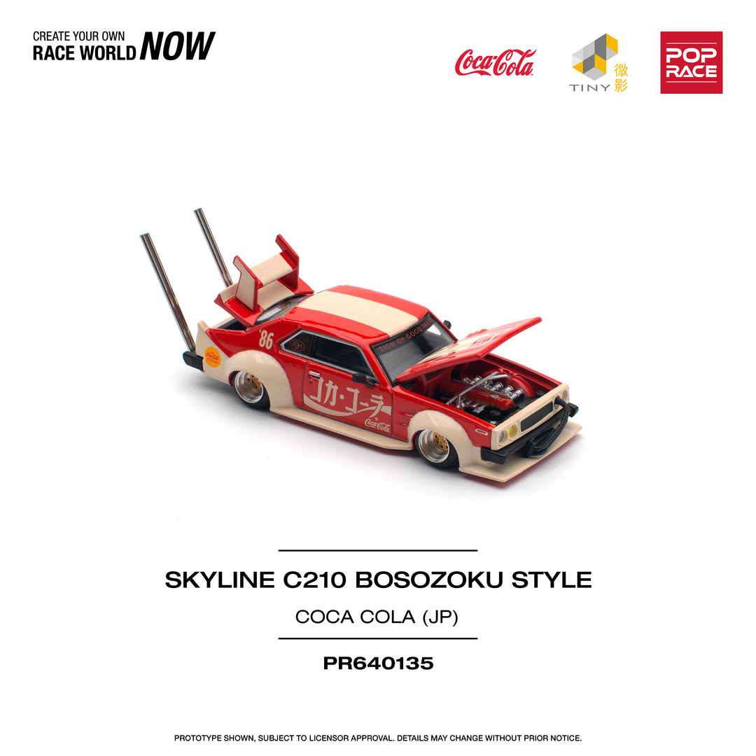 [Preorder] POPRACE 1:64 NISSAN SKYLINE C210 KAIDO RACER (BOSOZOKU STYLE) - COCA COLA JP