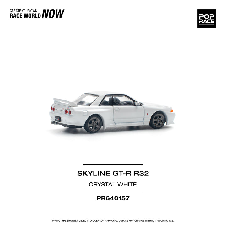 [Preorder] POPRACE 1:64 NISSAN SKYLINE GT-R R32 CRYSTAL WHITE