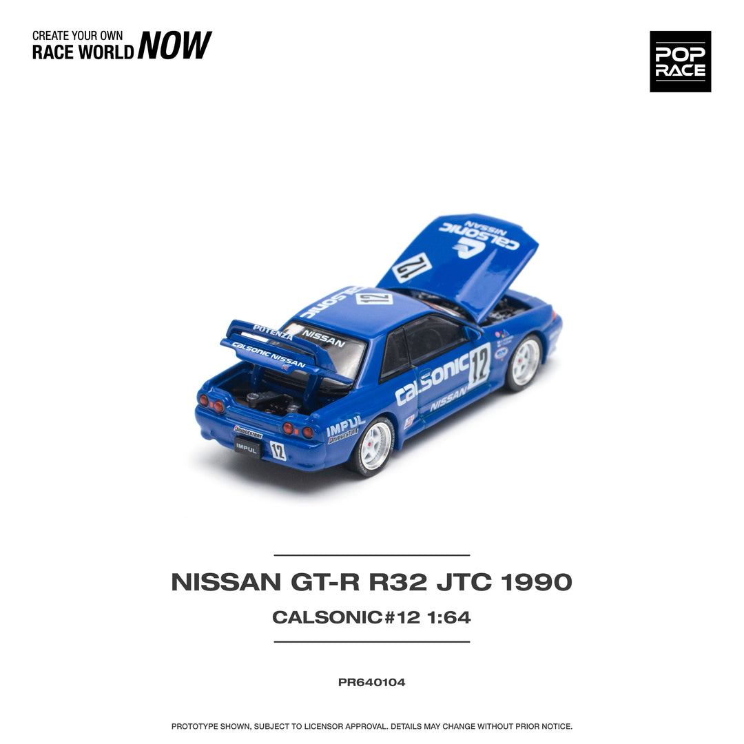 [Preorder] POPRACE 1:64 NISSAN SKYLINE GT-R R32 JTC 1990 CALSONIC #12