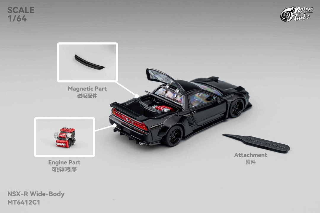 [Preorder] Microturbo 1:64 Custom NSX Wide Body - Gloss Black MT6412C1