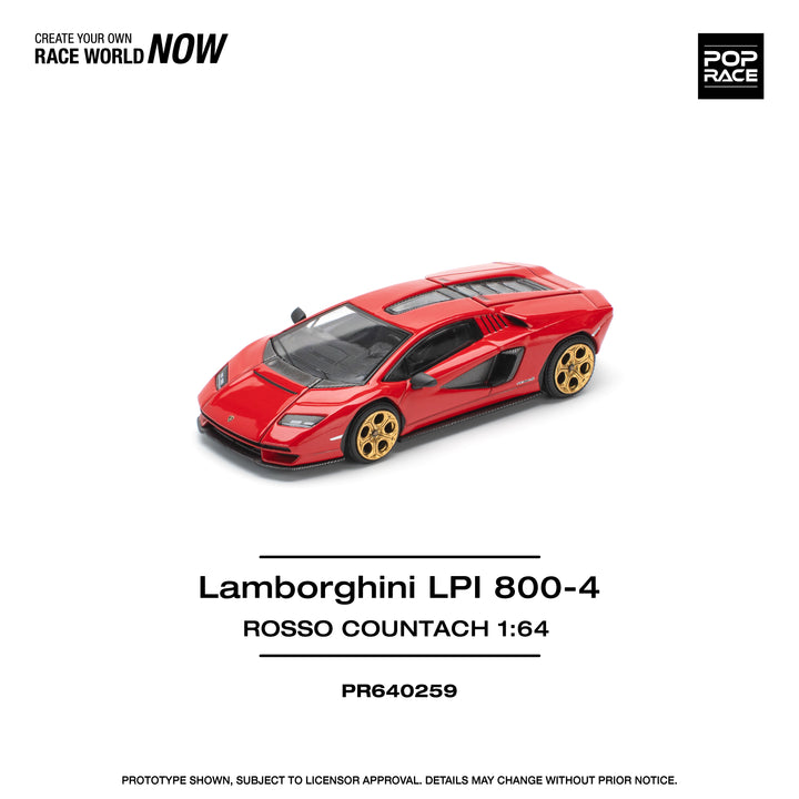 [Preorder] POPRACE 1:64 Lamborghini Countach LPI:800 - Rosso PR640259