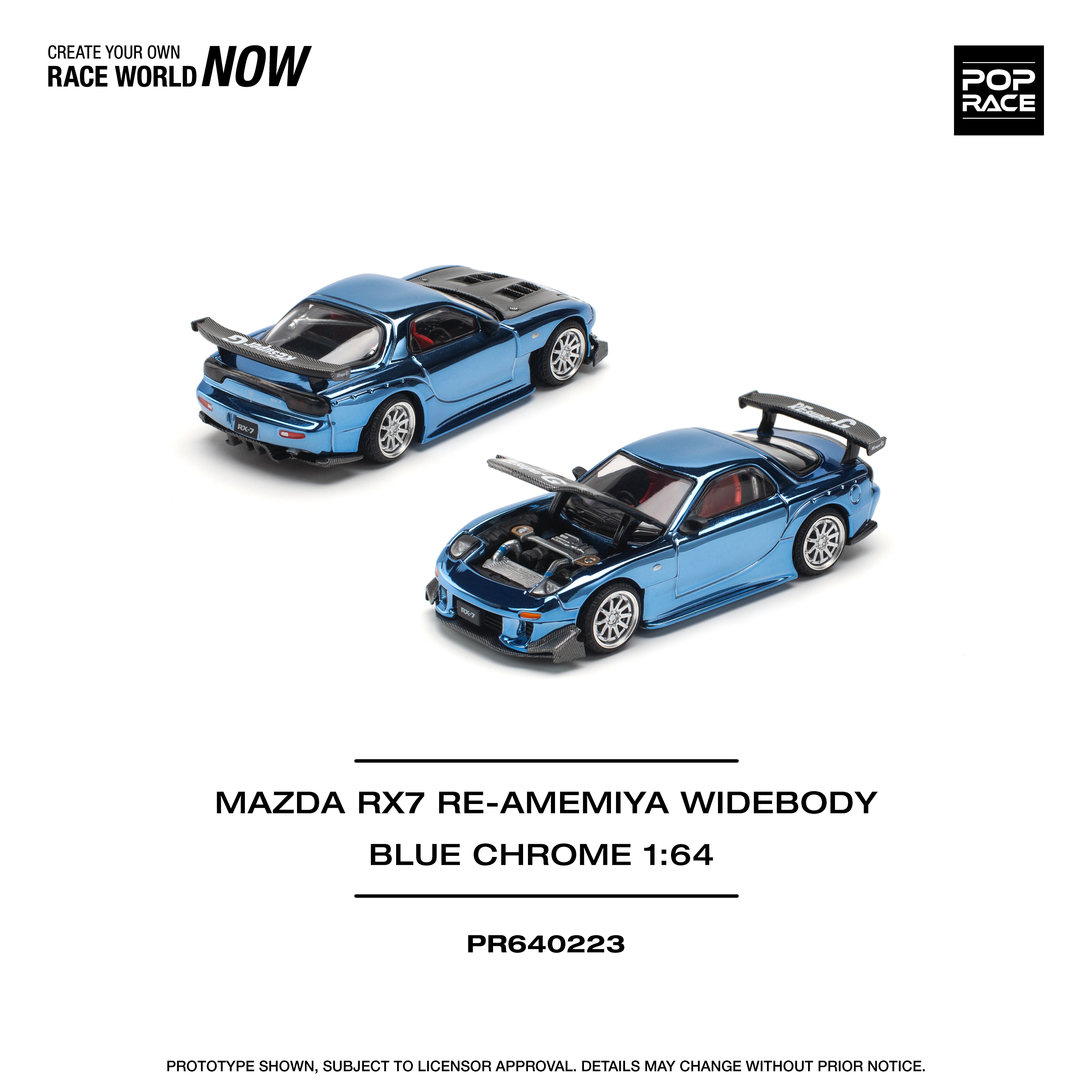 Preorder] POPRACE 1:64 MAZDA RX7 RE-AMEMIYA WIDEBODY PR640223