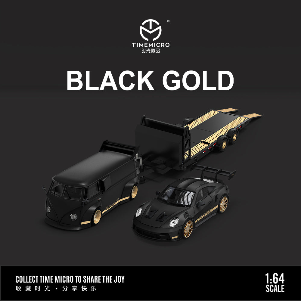 TimeMicro 1:64 Volkswagen and Porsche Black Gold Set (5 Versions