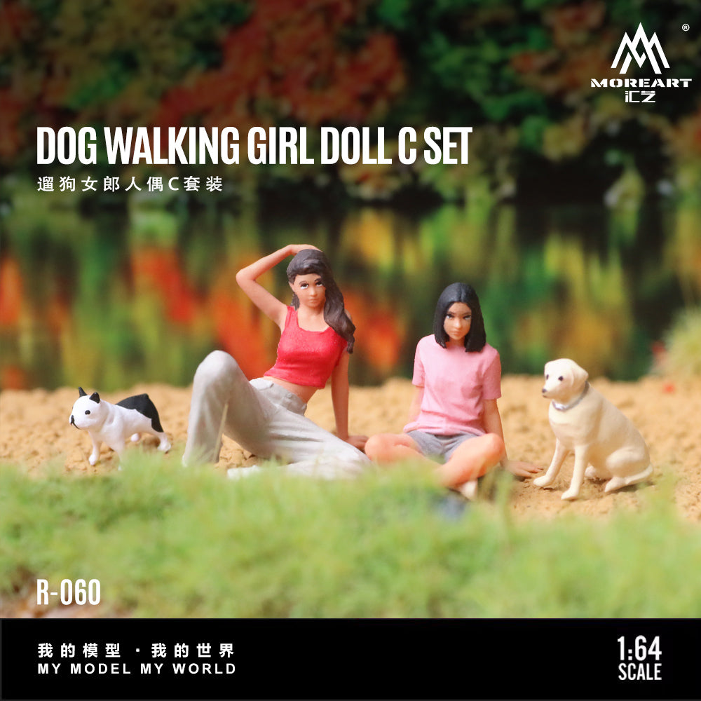 [Preorder] MoreArt 1:64 DOG WALKING GIRL DOLL C SET MO223060