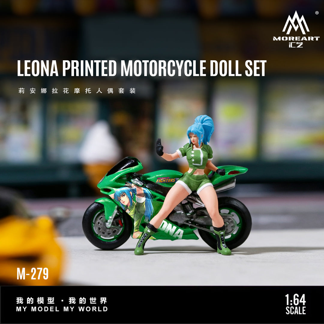 [Preorder] MoreArt 1:64 LEONA PRINTED MOTORCYCLE DOLL SET MO222279