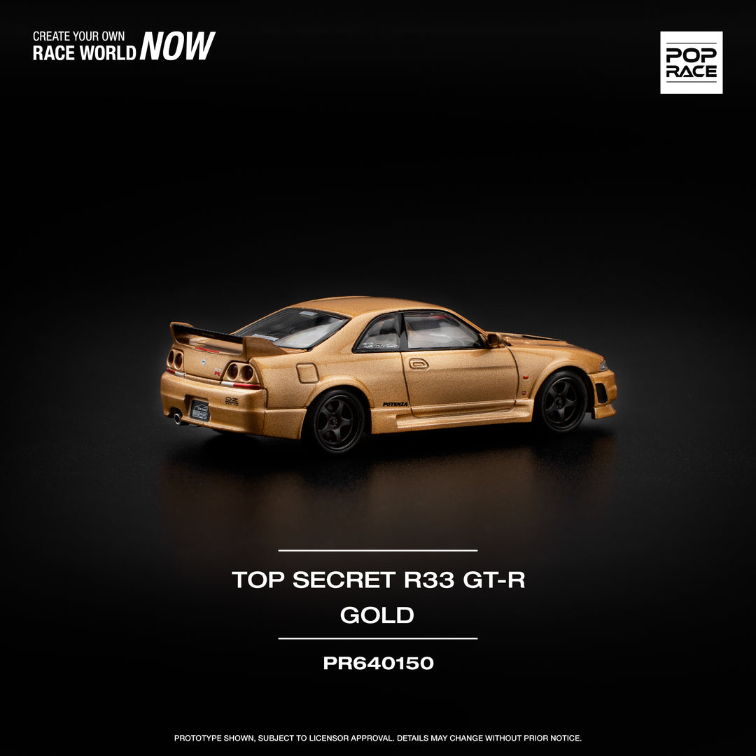 [Preorder] POPRACE 1:64 TOP SECRET GT-R R33 - GOLD