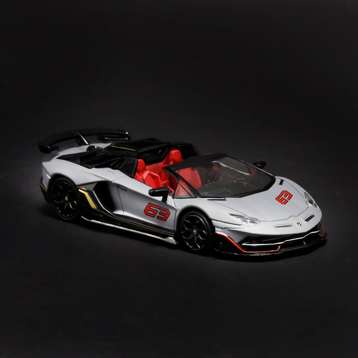 [Preorder] Maxwell Model 1:64 Lamborghini Aventador SVJ63 Roadster - Gray