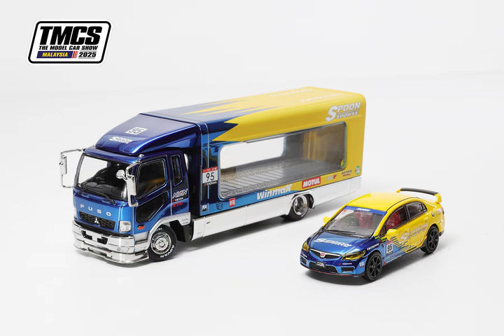 [Preorder] GCD 1:64 Mitsubishi lift box and Honda Civic FD2SP Set - SPOON Livery - Malaysia Limited Edition
