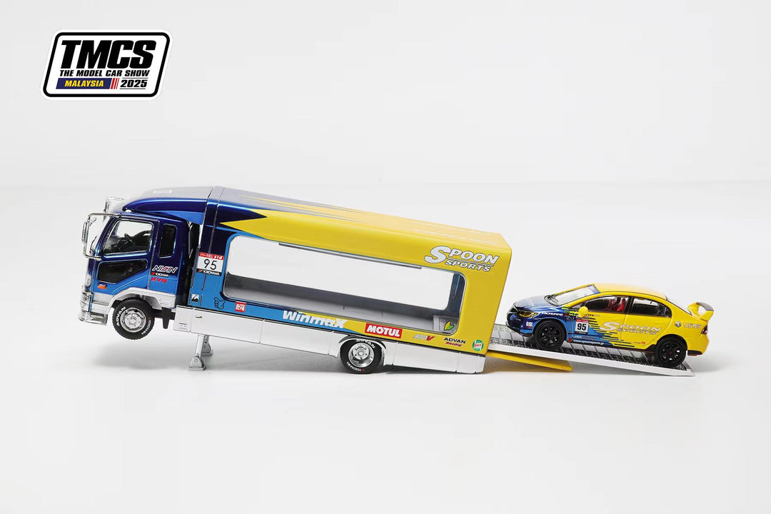 [Preorder] GCD 1:64 Mitsubishi lift box and Honda Civic FD2SP Set - SPOON Livery - Malaysia Limited Edition