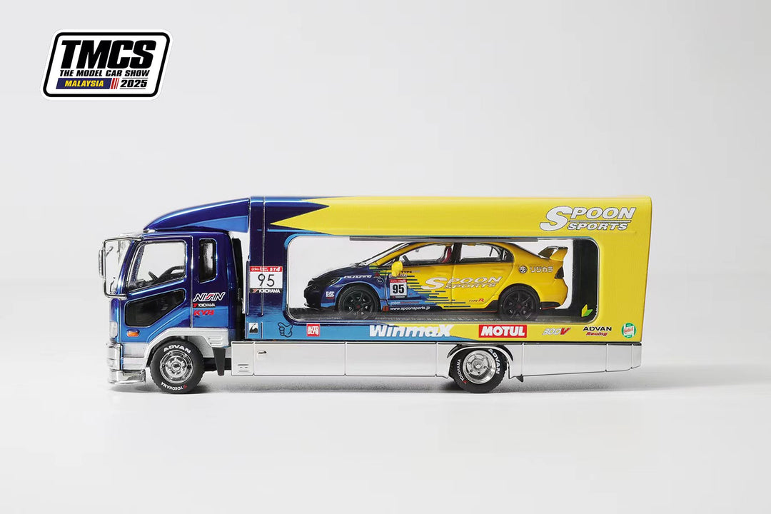 [Preorder] GCD 1:64 Mitsubishi lift box and Honda Civic FD2SP Set - SPOON Livery - Malaysia Limited Edition