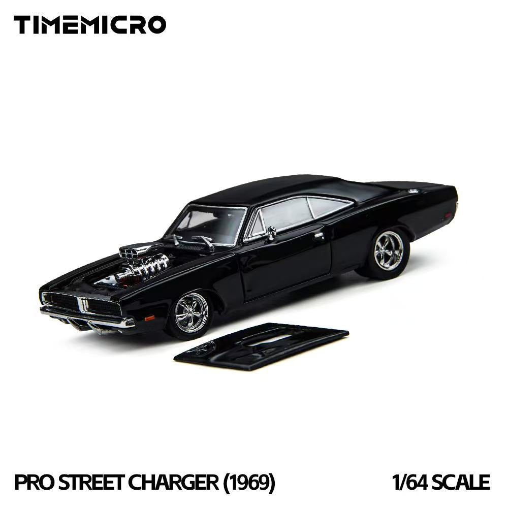 [Preorder] TimeMicro × PSC DESIGN 1:64 PSC Dodge 1969 black Pro Street Charger TM649001