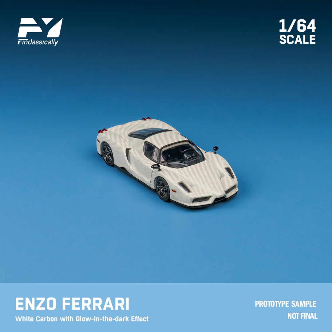 [Preorder] Finclassically 1:64 Enzo Ferrari White Carbon with Glow-in-the-dark Effect