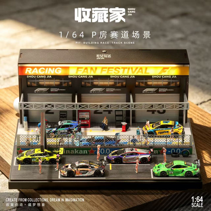 [Preorder] SHOU CANG JIA 1:64 PIT BUILDING RACE TRACK SCENE SCJ-82083