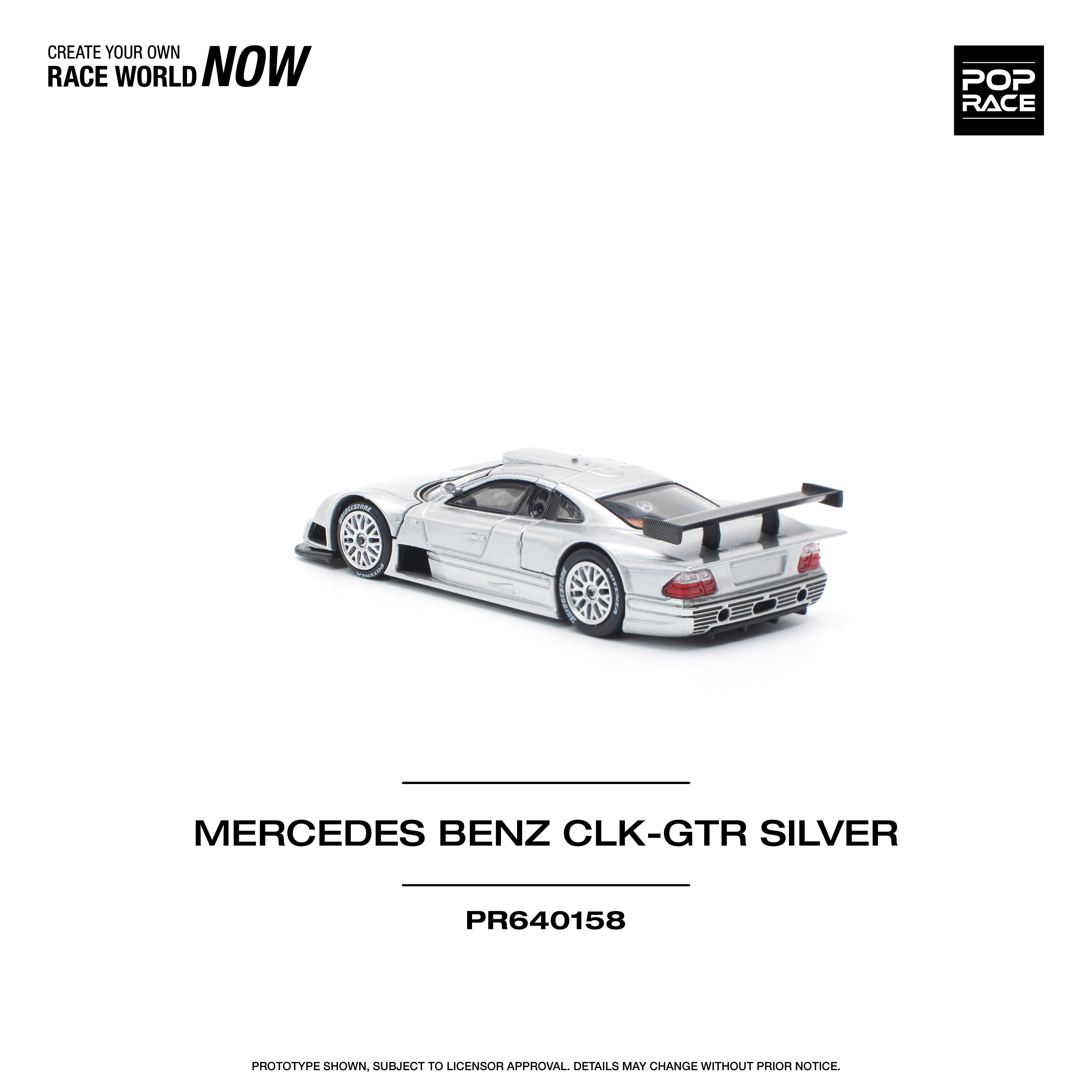 POPRACE 1:64 MERCEDES-BENZ AMG CLK GTR - SILVER – Horizon Diecast