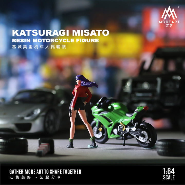 MoreArt 1:64 Katsuragi Misato Resin Motorcycle Figure MO222039