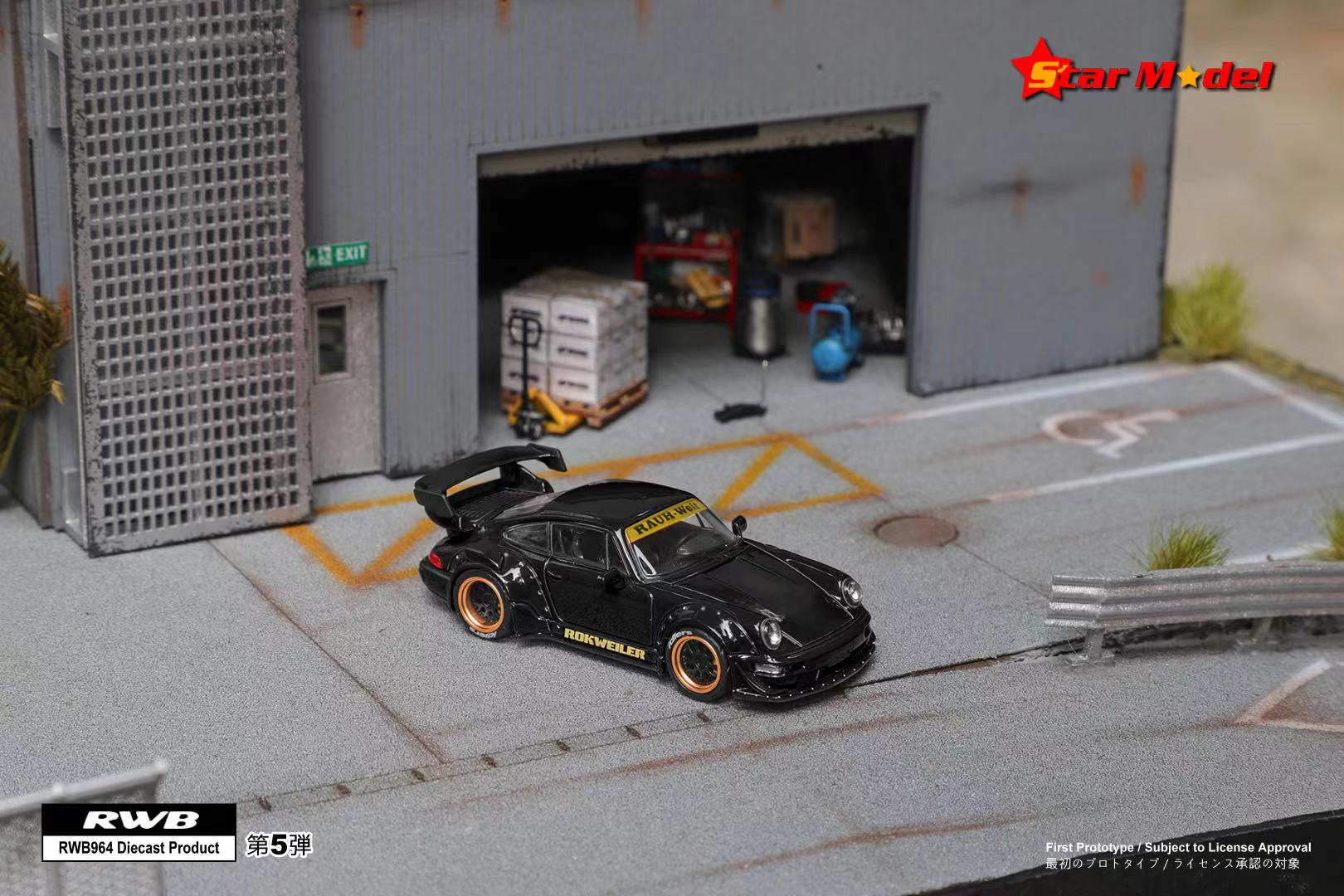 Star Model 1/64 RWB 964 金色 Star Model RWB Porche 964 GT Racing Sport Model Gold Chrome 1:64