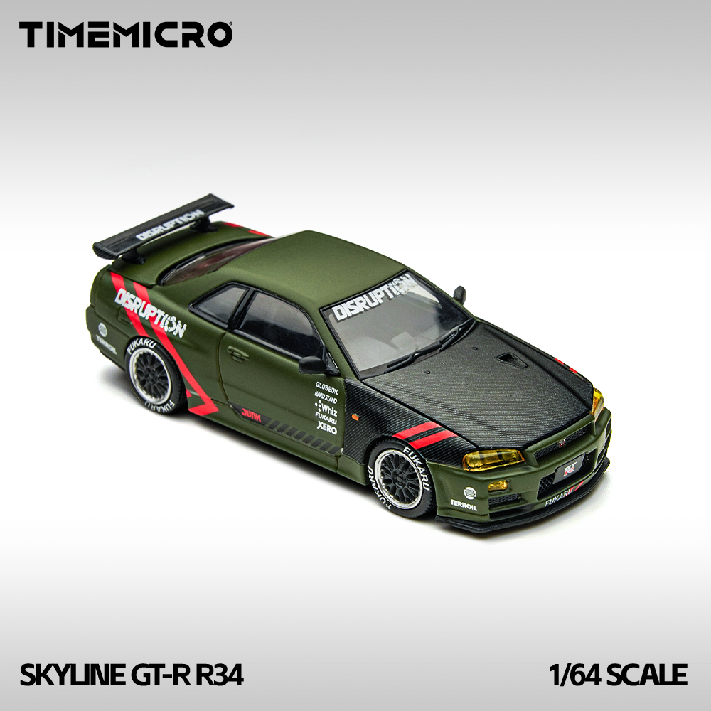 [Preorder] TimeMicro 1:64 Nissan Skyline GTR R34 Matte Green TM646317