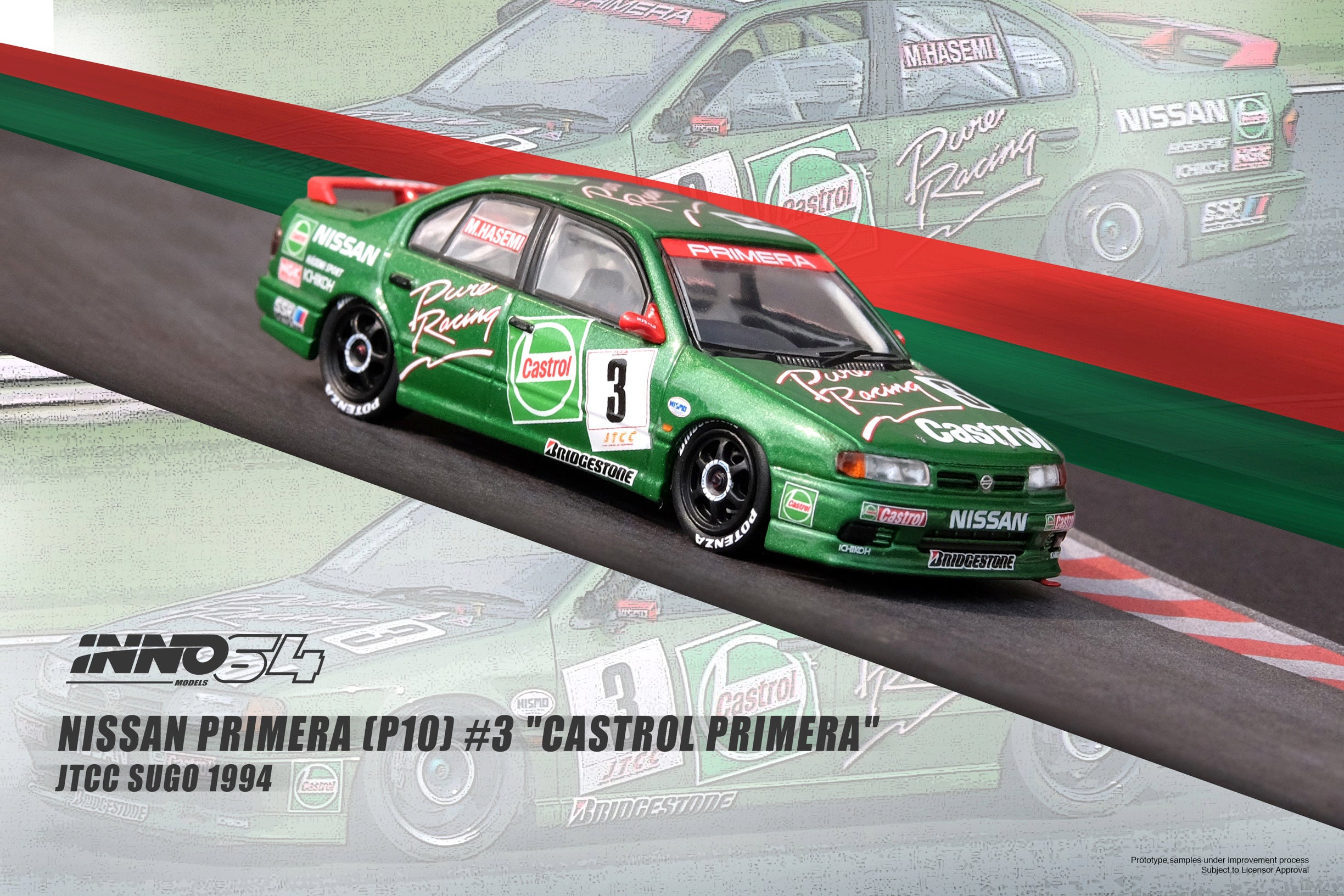 イノモデル Nissan Primera 1994 Castrol 1/64 INNO MODEL NISSAN PRIMERA (P10) #3 CASTROL PRIMERA JTCC