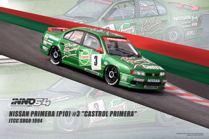 Inno64 1:64 Nissan Primera (P10) #3 "CASTROL PRIMERA" JTCC Sugo 1994